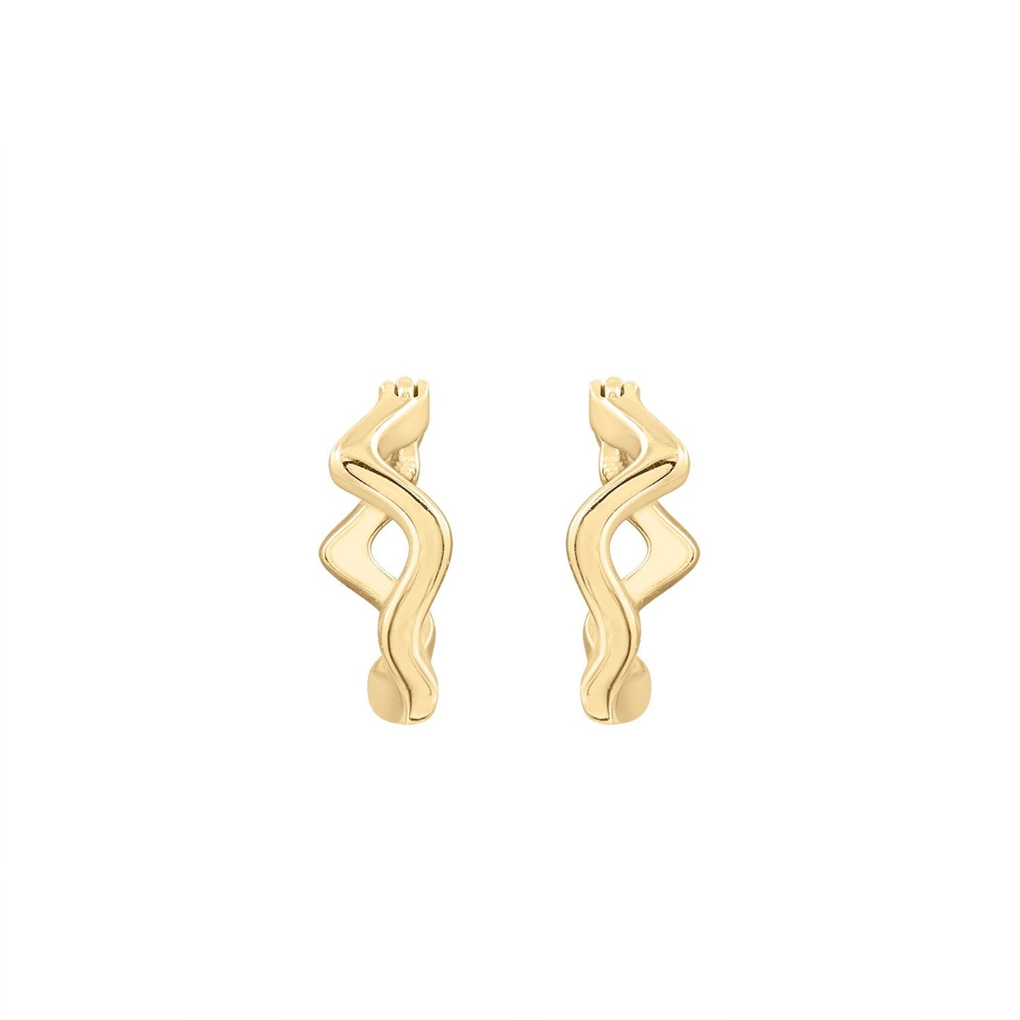 Wavy Huggie Hoop Earrings