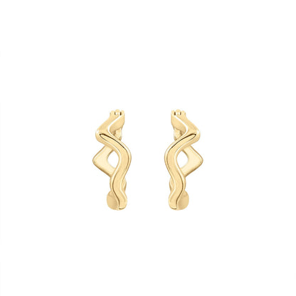 Wavy Huggie Hoop Earrings