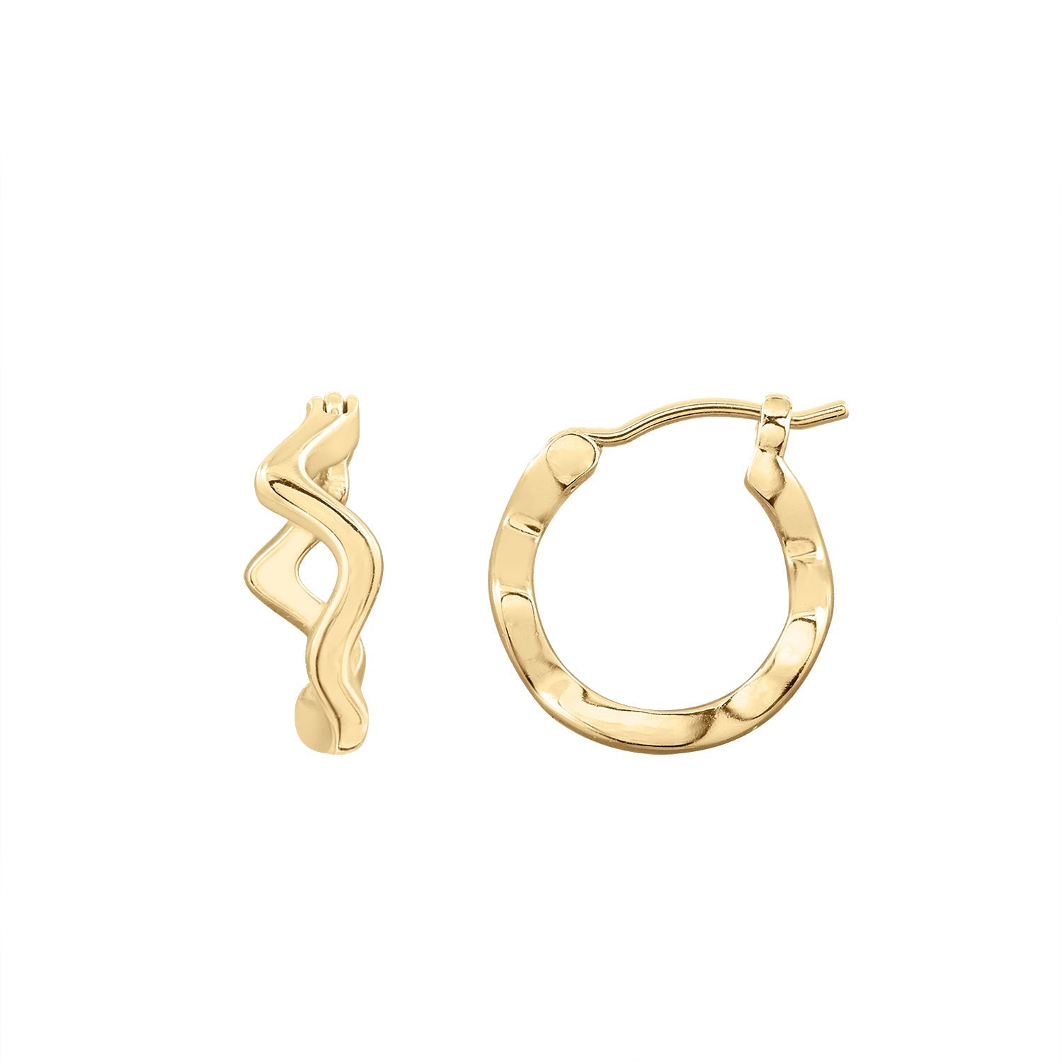 Wavy Huggie Hoop Earrings