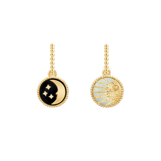 Sun and Moon Drop Earrings