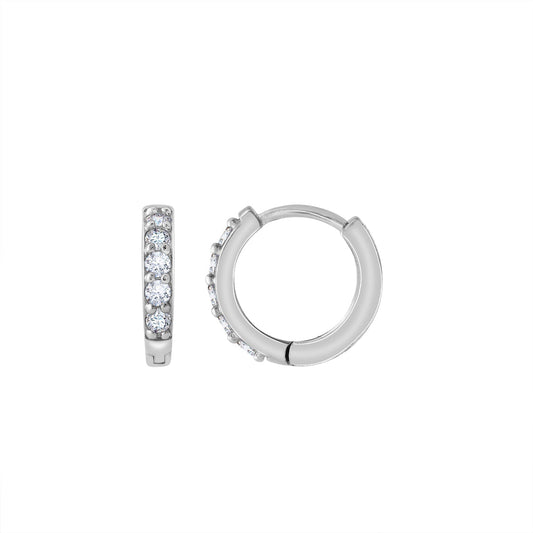 Pave Hoop Earrings