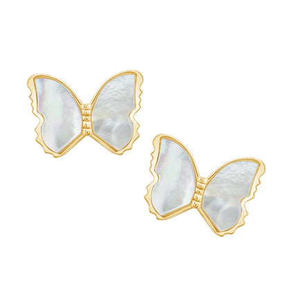 Pearly Butterfly Stud Earrings