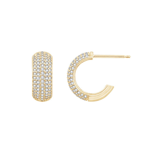 Pavé Bubble Huggie Hoops