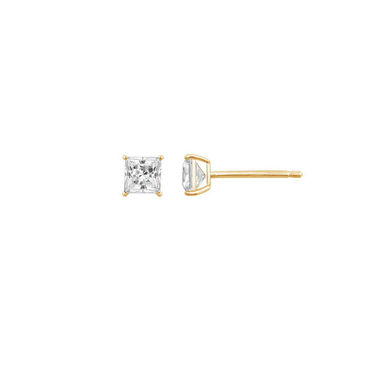 Choice Of Carat Solid Gold Princess Cut Solitaire Earrings JEE26918