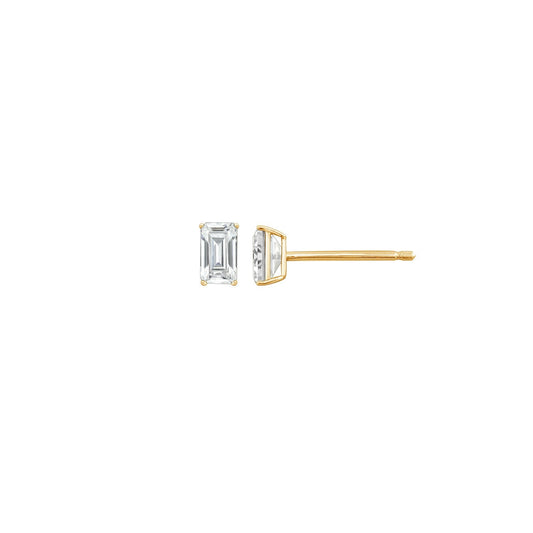 Choice Of Carat Solid Gold  Emerald Cut Solitaire Earrings JEE26930