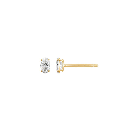 Choice Of Carat Solid Gold  Oval Cut Solitaire Earrings JEE26902