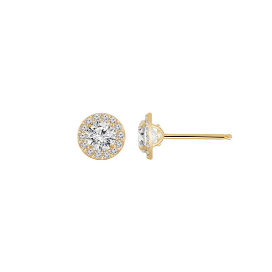 Choice Of Carat Solid Gold Halo Stud Earrings JEE27219