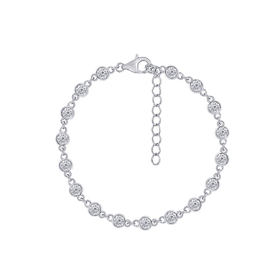 4mm Round Cut Bezel Naked Station Bracelet/ Anklet