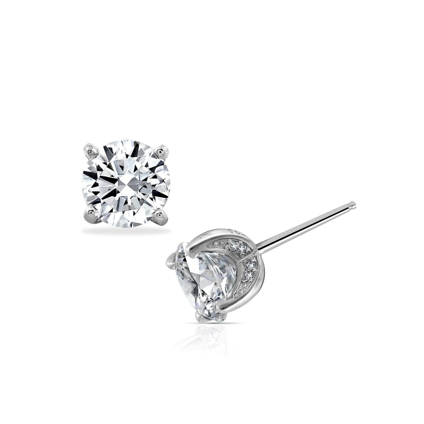 4.00 cttw Round Cut Solitaire Stud Earrings