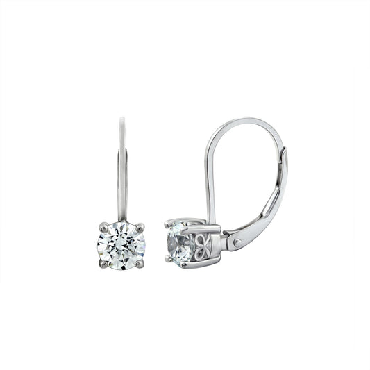 2ct Solitaire Leverback Earrings