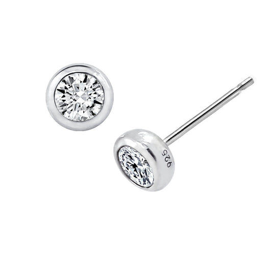 1.00 cttw Round Bezel-Set Solitaire Stud