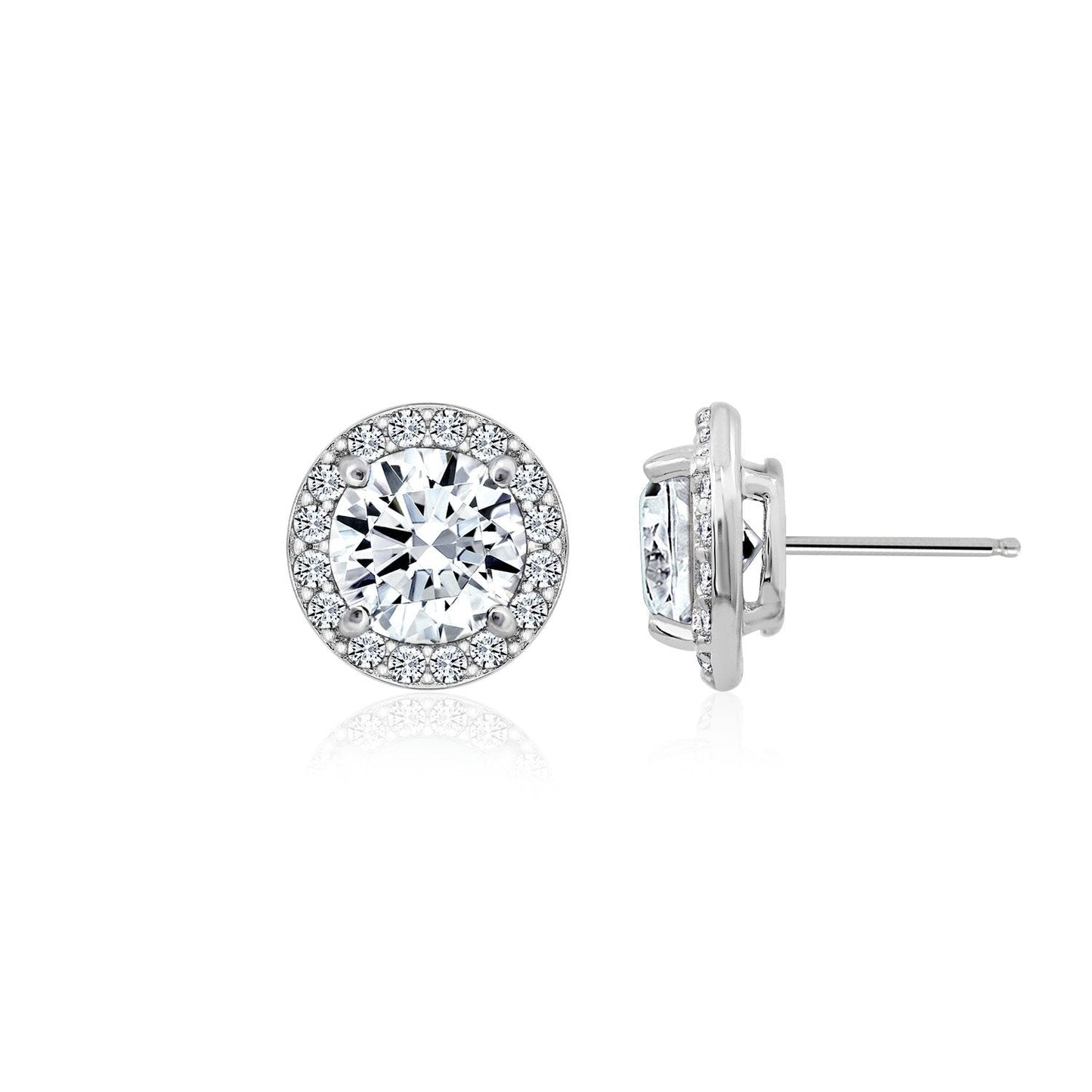 Round Halo Stud Earrings JEE09557 JEE09781 JEE09783