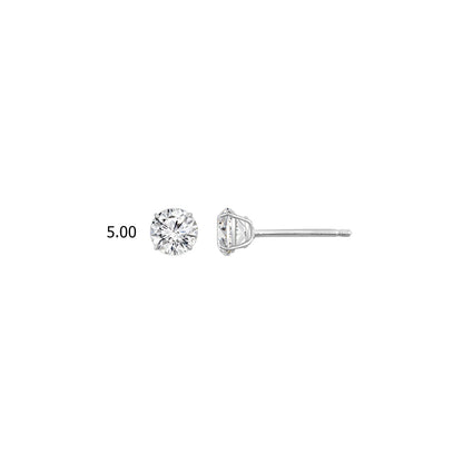 14K Solid Gold 1.00 cttw Round Solitaire Stud Earrings