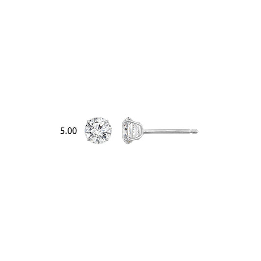 14K Solid Gold 1.00 cttw Round Solitaire Stud Earrings