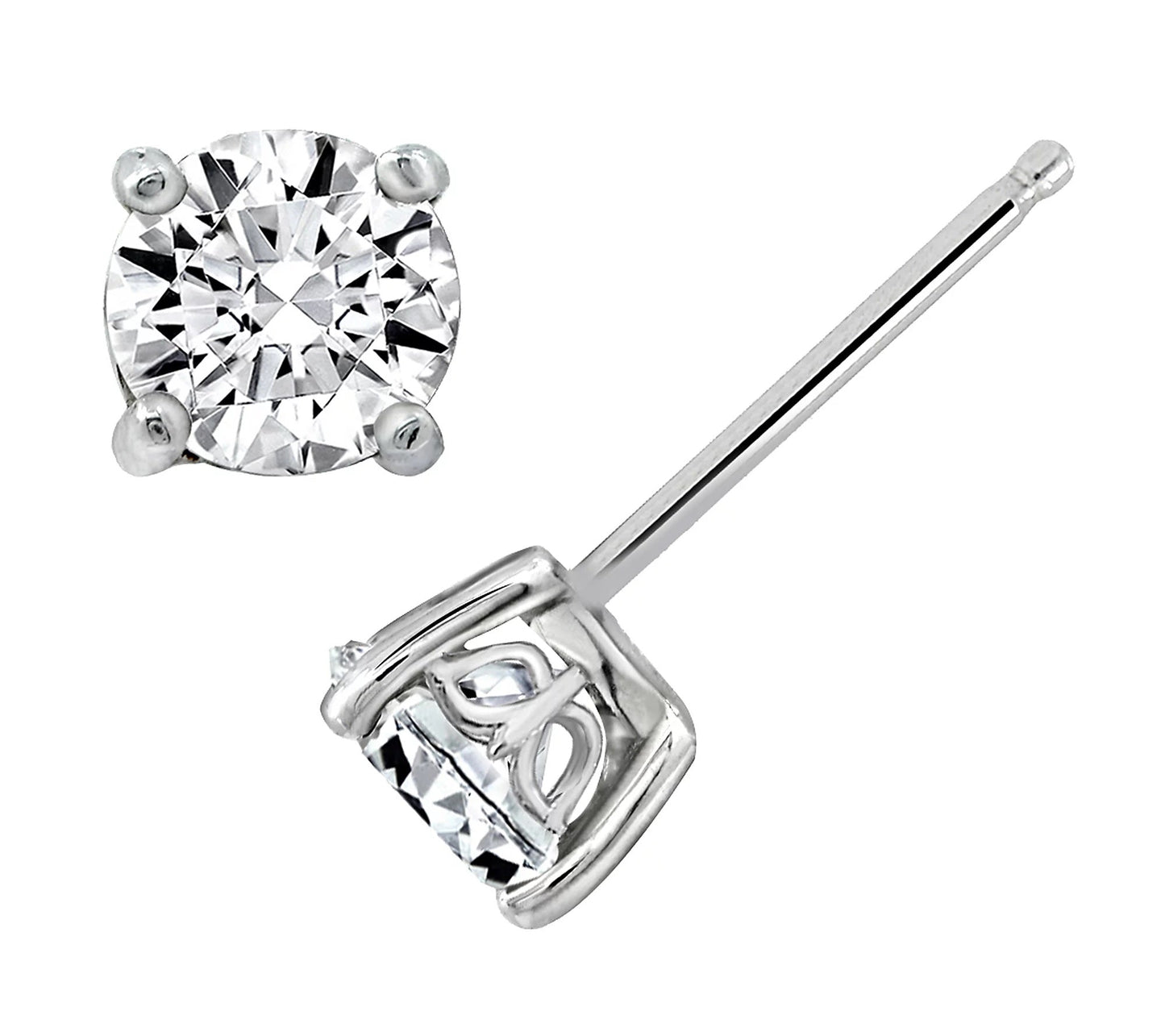 1.00 cttw Round Cut Prong Set Stud Earrings