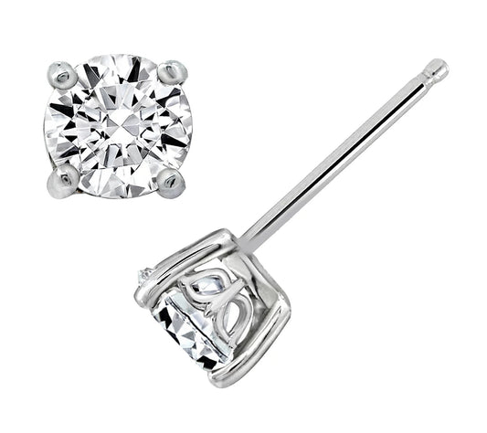 1.00 cttw Round Cut Prong Set Stud Earrings