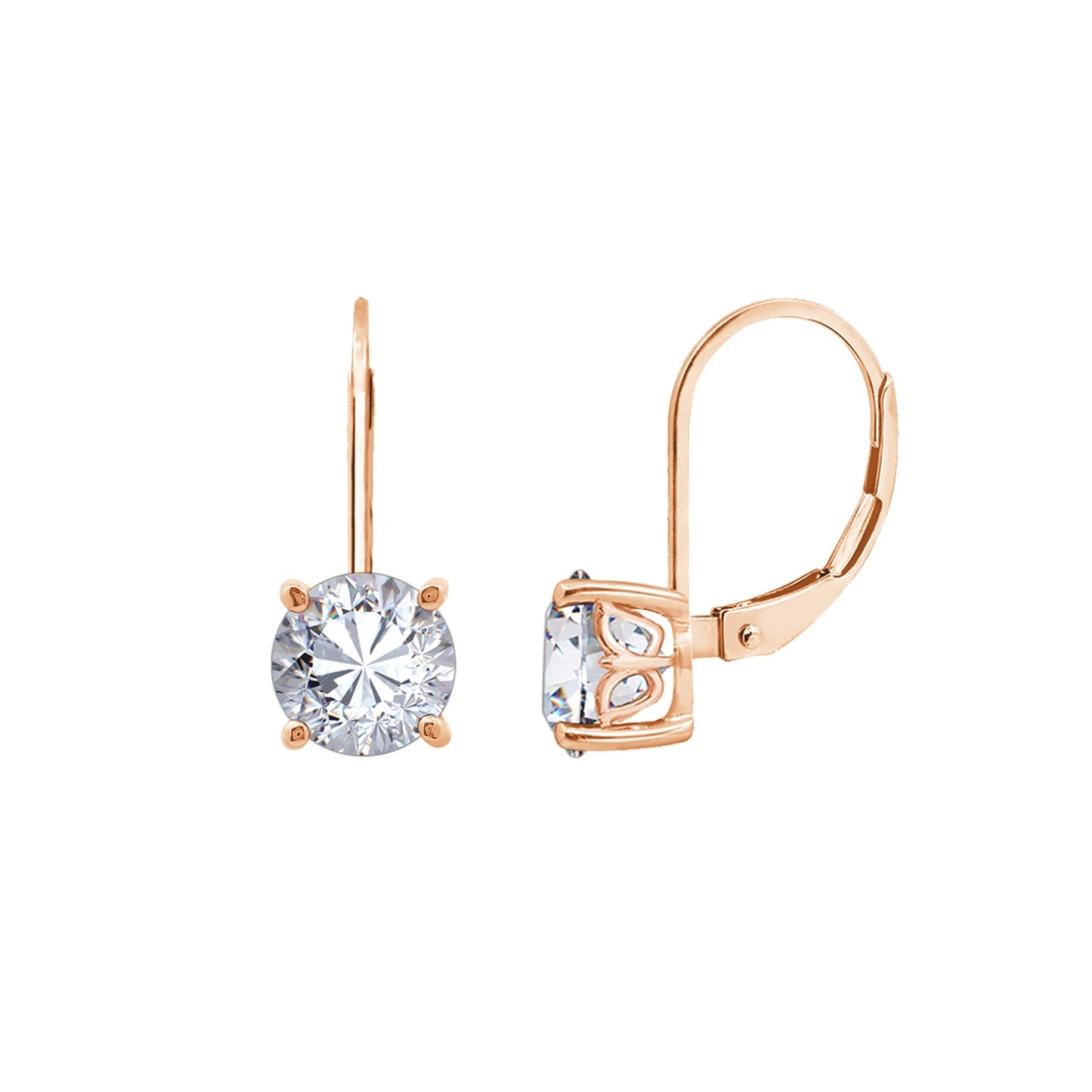 1.00 cttw Princess-Cut Lever Back Earring