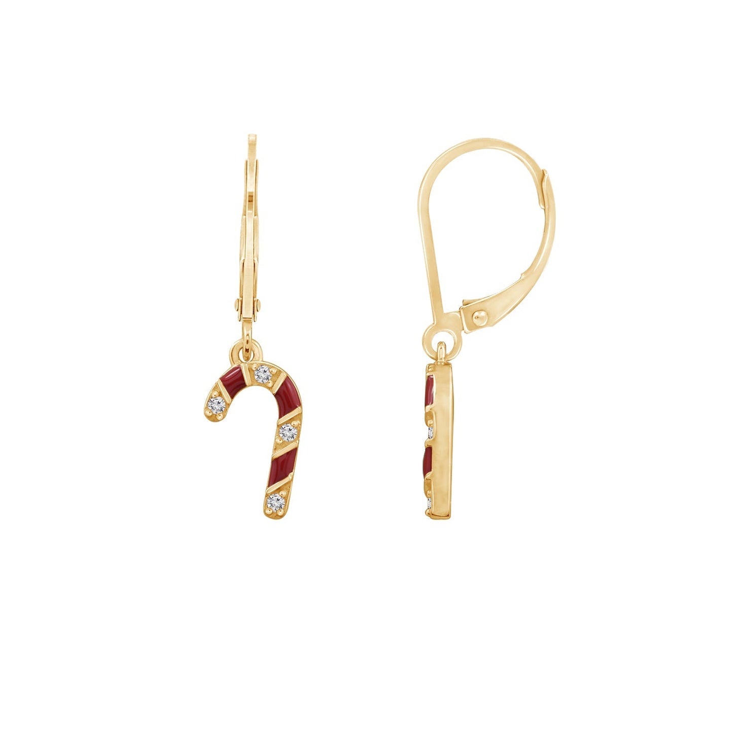 Christmas Candy Cane Drop Leverback Earrings JEE24645