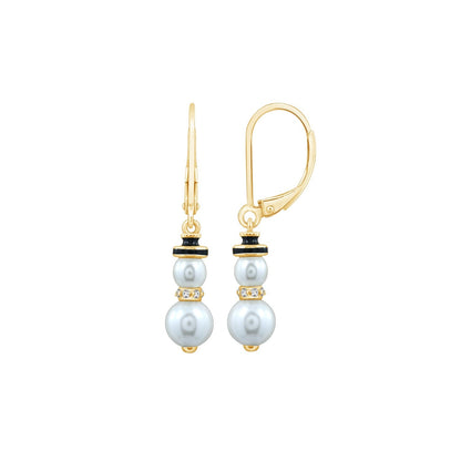 Cute Snowman Dangle Leverback Earrings JEE24648