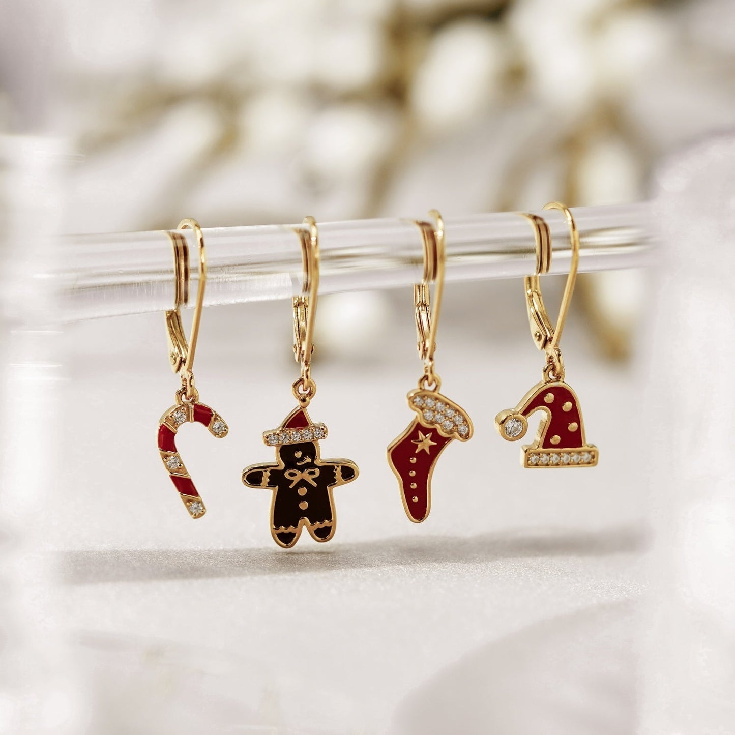 Santa's Hat Drop Leverback Earrings JEE24653