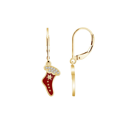 Drop Christmas Sock Leverback Earrings JEE24654