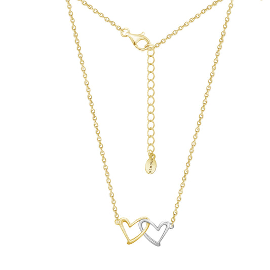 2 Tone Dainty Heart Necklace