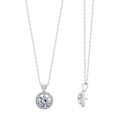 1 Cttw Round Halo Pendant with Chain