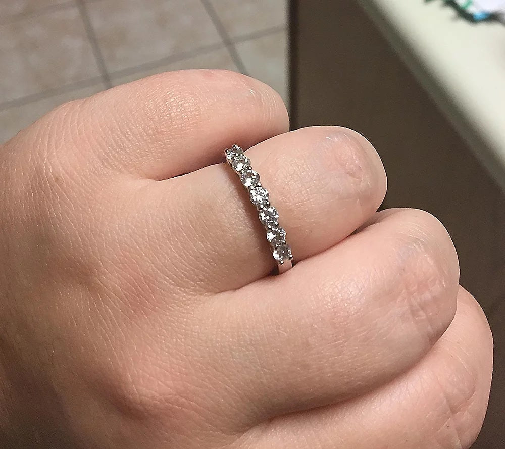 Round Cut 7 Stone Anniversary Band Ring