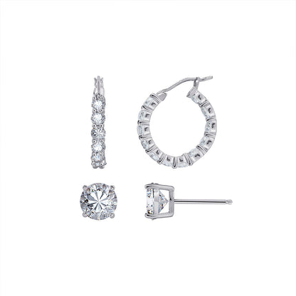 6.20-Carat Hoop & Stud Earrings