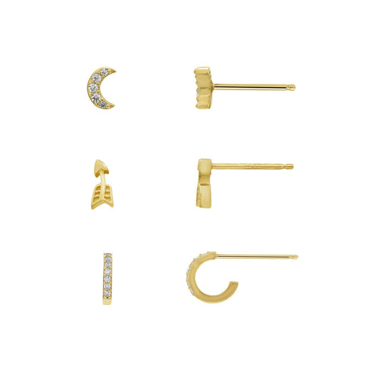 Crescent Summer Minimal Earrings Set JES20184