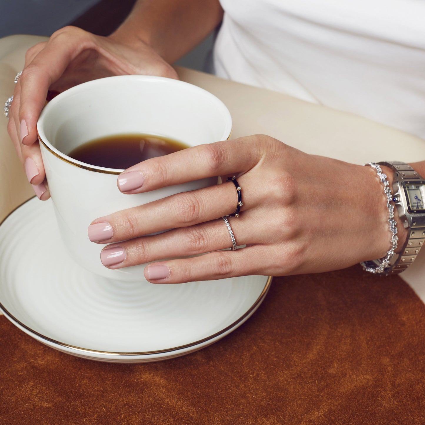 Black Enamel Band Ring