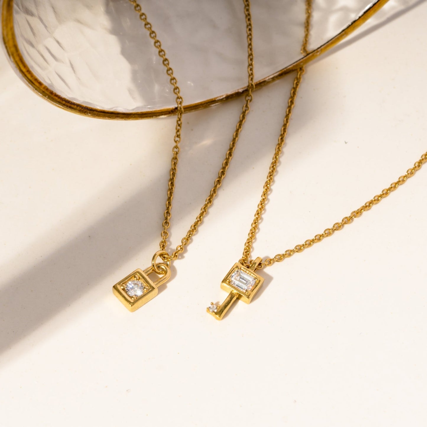 Two-stone Key Pendant Necklace