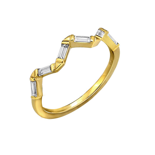 Ring Bar - Baguette Wavy Band Ring