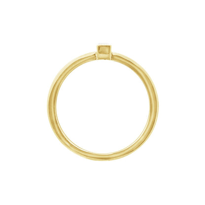 KIERA COUTURE RING BAR White Baguette Cut Yellow Gold Plated Sterling Silver Solitaire Daity Ring