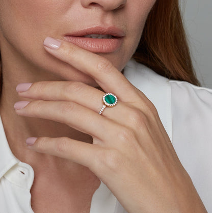 Halo Malachite Ring