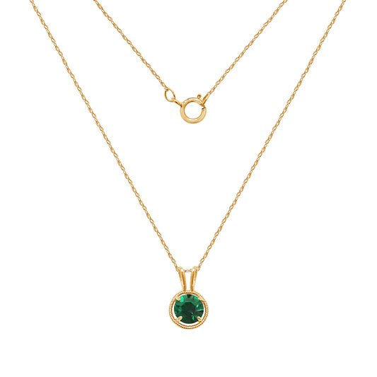 10k gold filled chain Birthstone Pendant Necklace