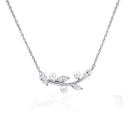 Pearl Little Leaf Twigs Necklace JEN08109