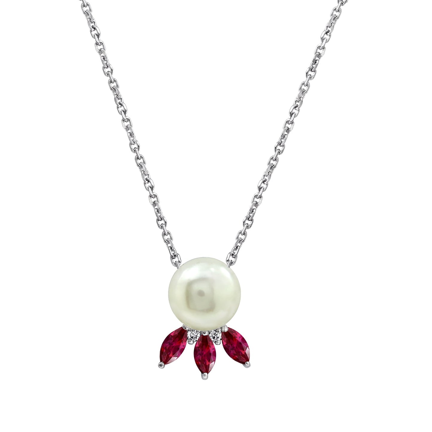 Ocean Gift Pearl with CZ Accents Necklace JEN10129