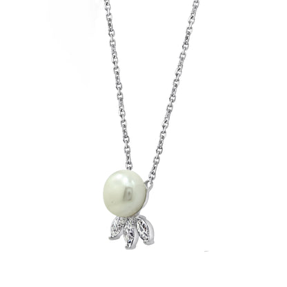 Ocean Gift Pearl with CZ Accents Necklace JEN10129