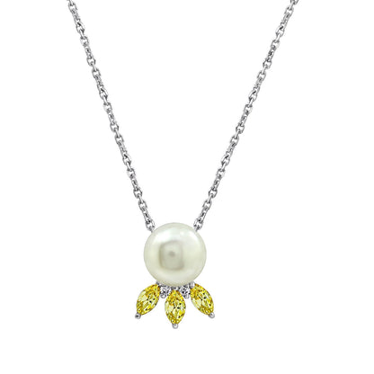 Ocean Gift Pearl with CZ Accents Necklace JEN10129