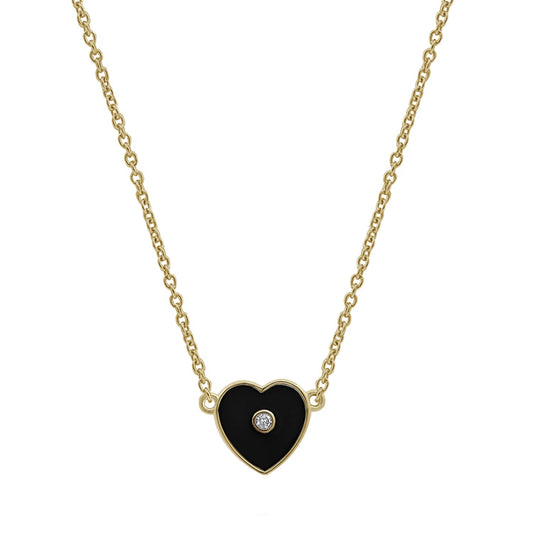 Enamel Heart Pendant Necklace