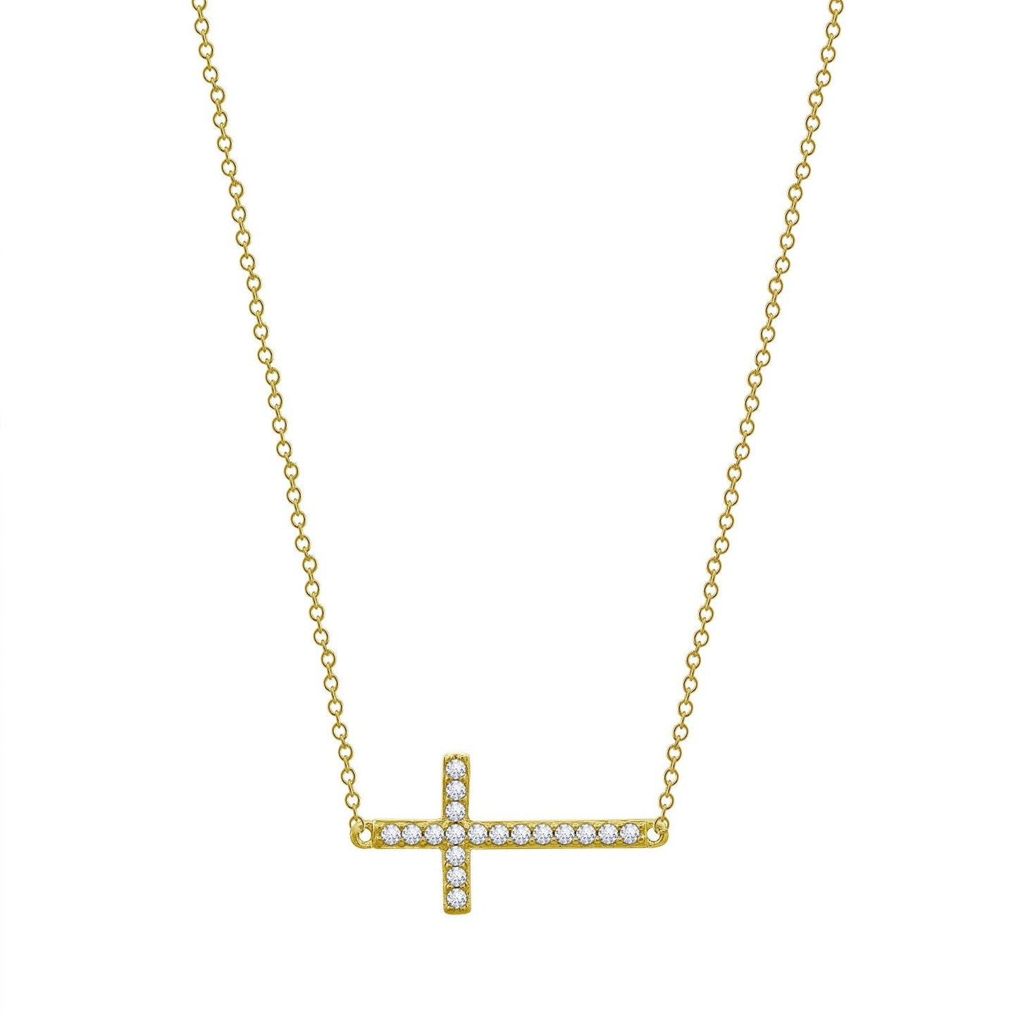 Horizontal Cross Pendant Necklace