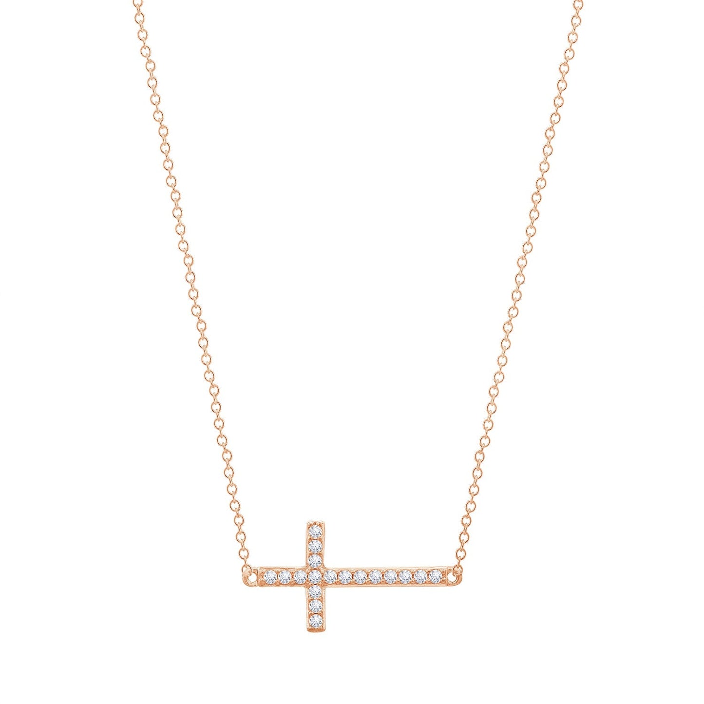 Horizontal Cross Pendant Necklace
