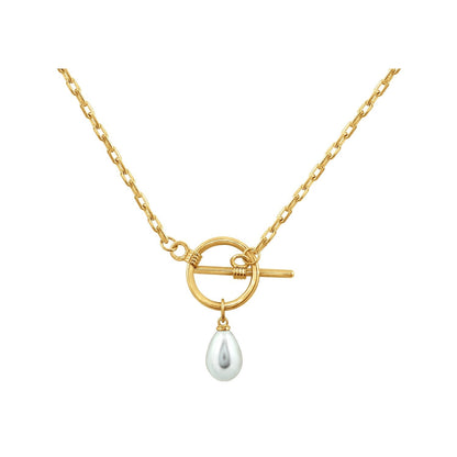 Drop Pearl Pendant Necklace