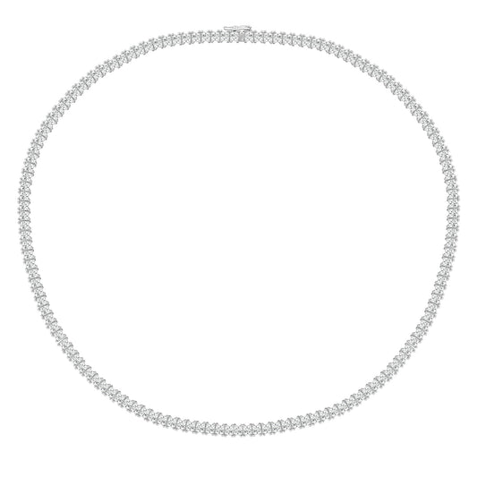 Choice Of 3mm 4mm 5mm Princess Tennis Necklace, Silver JEN26130