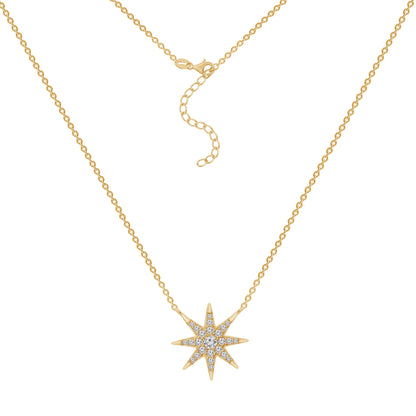 Pave Star & Sunburst Necklace