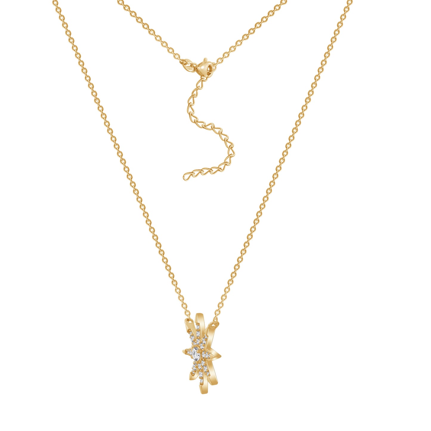 Pave Star & Sunburst Necklace