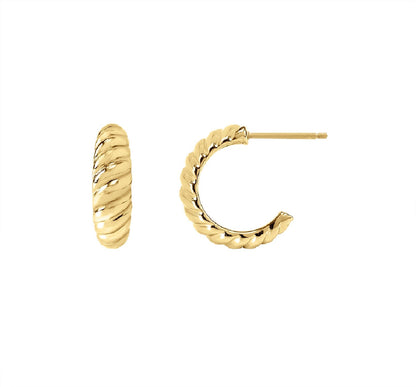 Croissant Twisted Open Hoop Earrings ONGE1678