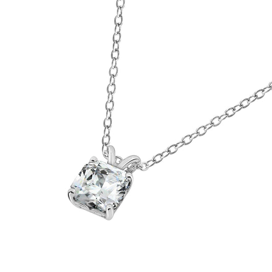 Cushion-Cut Pendant Necklace, 16"