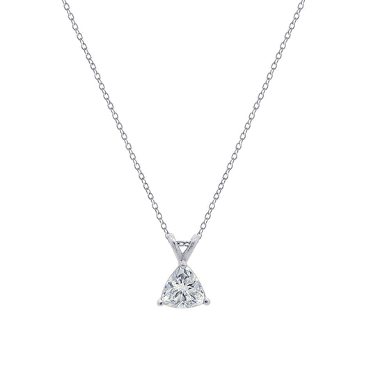 1.5 Ct Trillion Solitaire Pendant Necklace